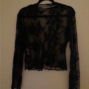 SHEIN Black Floral Lace Blouse